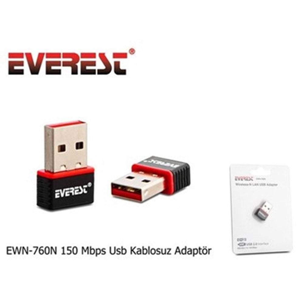EVEREST EWN-760N 150 MBPS USB KABLOSUZ ADAPTÖR