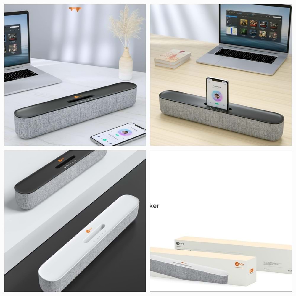 LECOO DS108 BLUETOOTH STEREO RGB 10W SOUNDBAR SPEAKER SİYAH HOPARLÖR