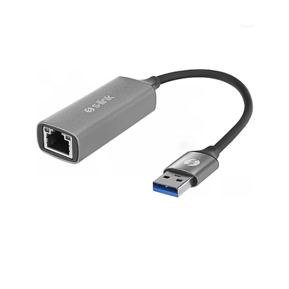 S-link SW-U334 Gri Metal USB 3.0 to RJ45 10/100/1000Mbps Gigabit Adaptör