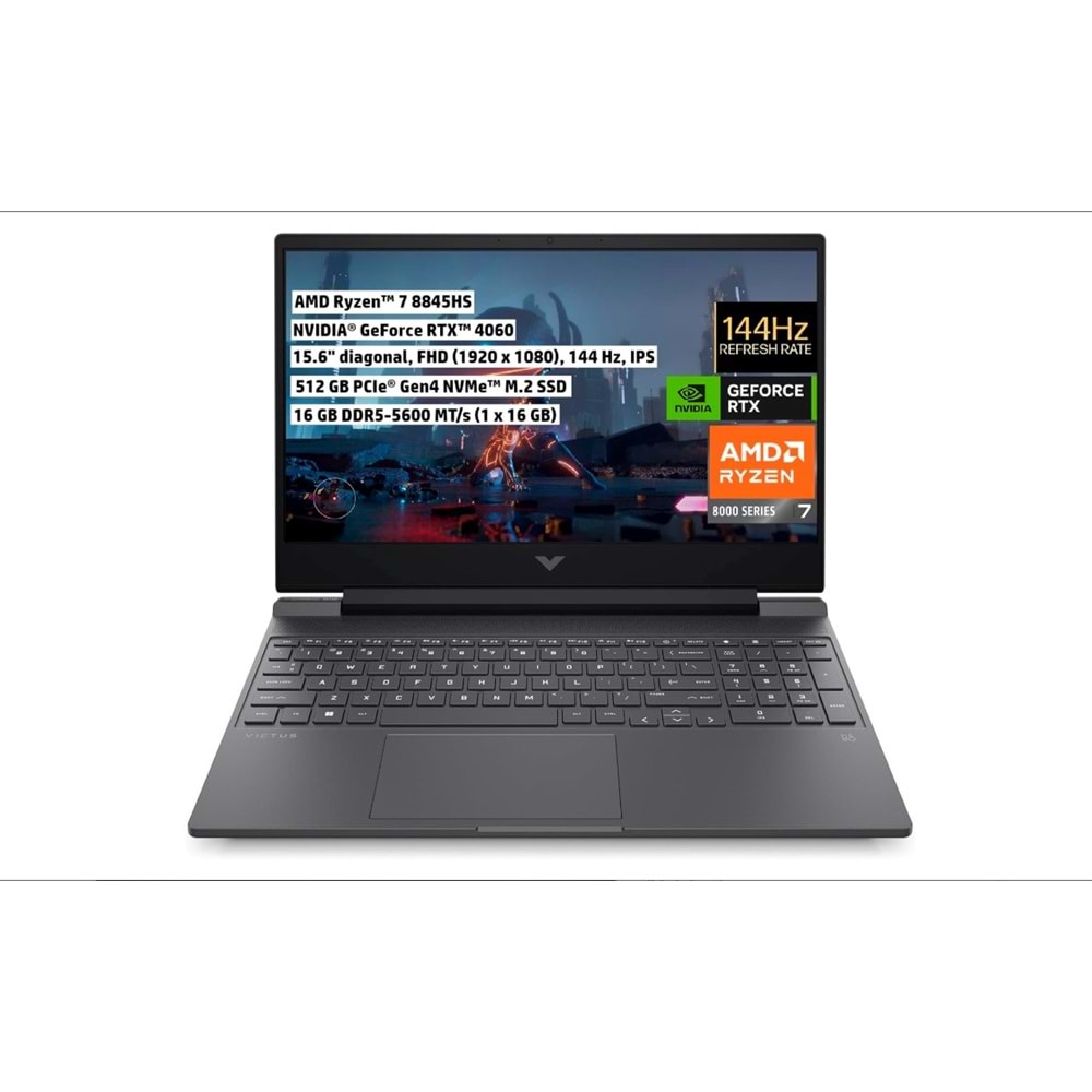 HP Victus 15-FB3009NT B82N6EA Ryzen 7 8845HS 16 GB 512 GB SSD RTX4060 15.6