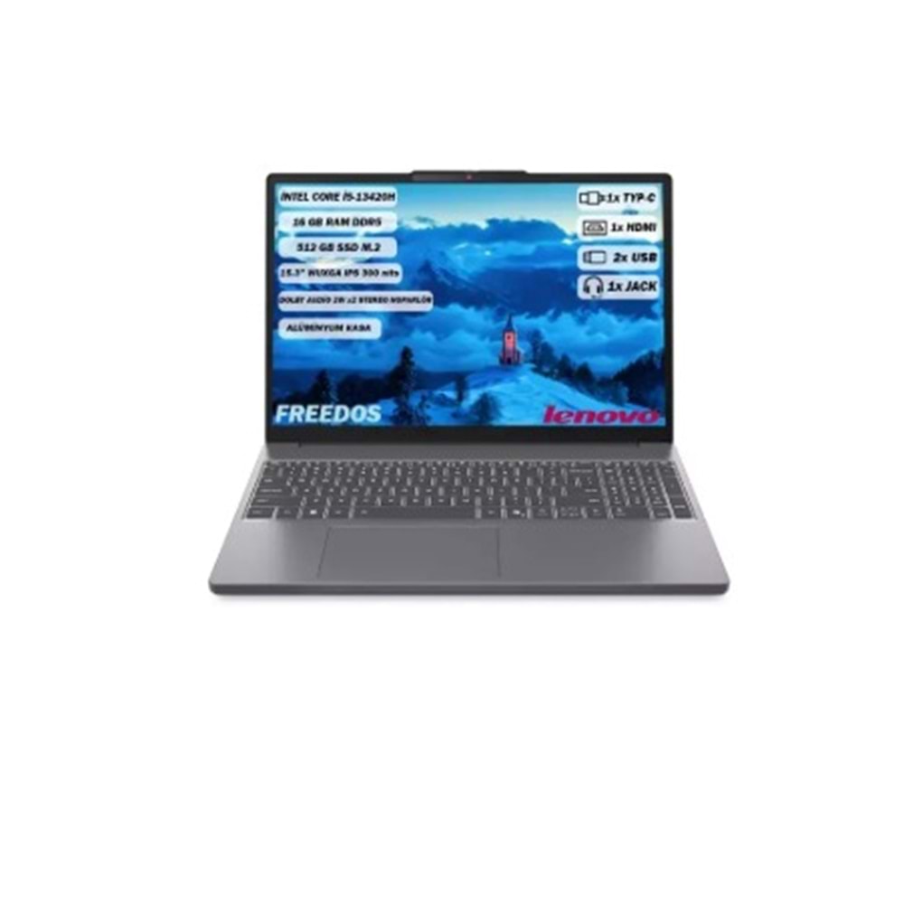 Lenovo IdeaPad Slim 3 15IRH10 83K1004ETR i5-13420H 8 GB 512 GB SSD UHD Graphics 15.3