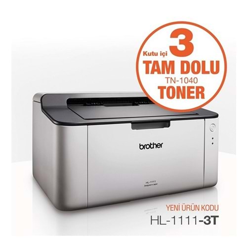 BROTHER HL-1111-3T MONO LAZER USB SİYAH BEYAZ LAZER YAZICI