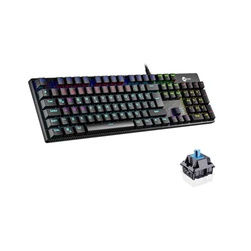 LECOO KG1101 KABLOLU RGB AYDINLATMALI GAMİNG SİYAH KLAVYE