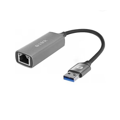 S-link SW-U334 Gri Metal USB 3.0 to RJ45 10/100/1000Mbps Gigabit Adaptör