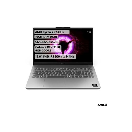 LENOVO LOQ ESSENTİAL AMD RYZEN 7 7735HS 16GB 512GB SSD RTX3050 FREEDOS 15.6