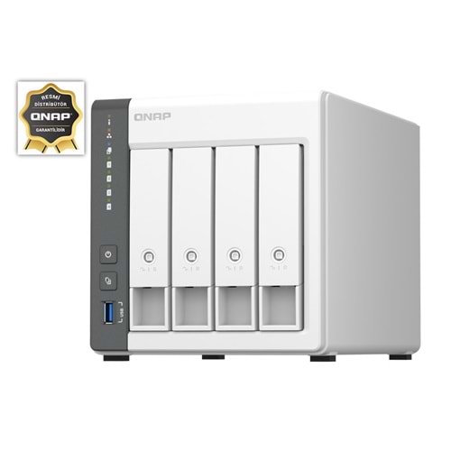 QNAP TS-433-4G 4GB 4 SLOT 1x2.5GBE PORT USB3.2 NAS DEPOLAMA ÜNİTESİ